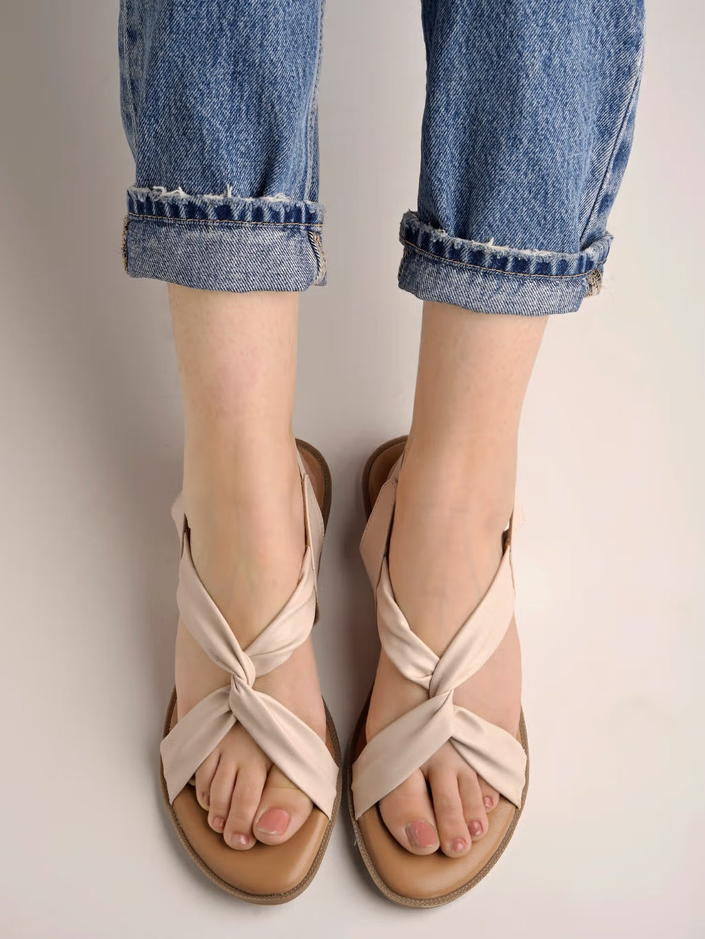 Cross Strap Flat Sandals For Women & Girls