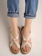 Cross Strap Flat Sandals For Women & Girls