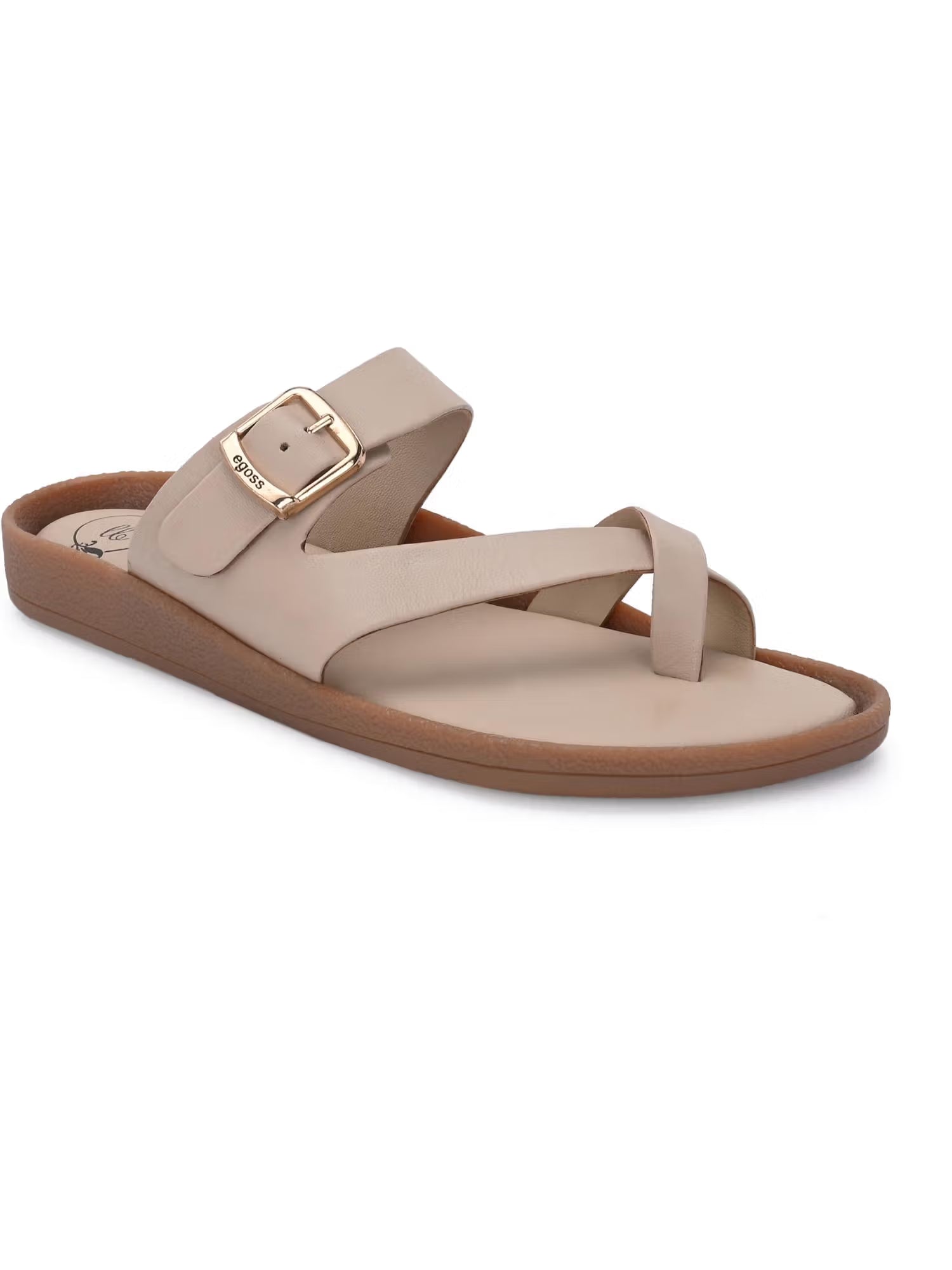Women Lady Boss Premium Genuine Leather Sandals - Beige
