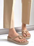 Women Beige Wedge Sandals