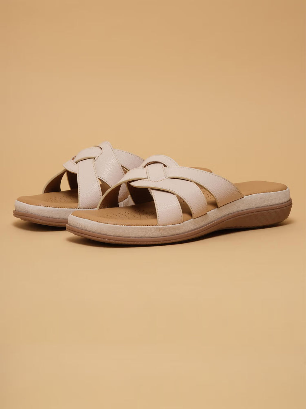 Cream Comfort Platform Sandals