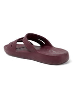 Women Wine Three-Strap Platform Comfort Sandals