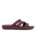 Women Wine Three-Strap Platform Comfort Sandals
