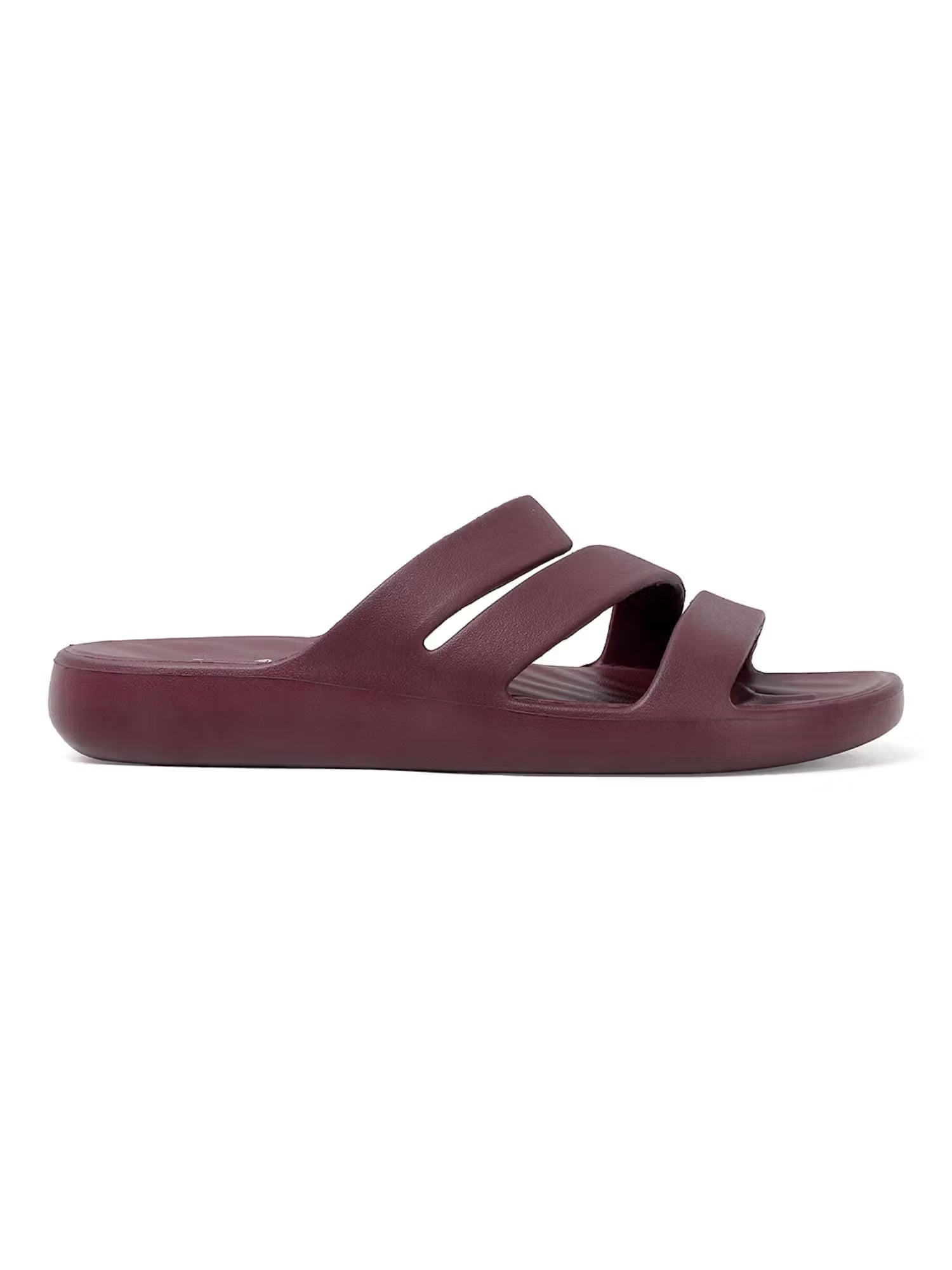 Women Wine Three-Strap Platform Comfort Sandals