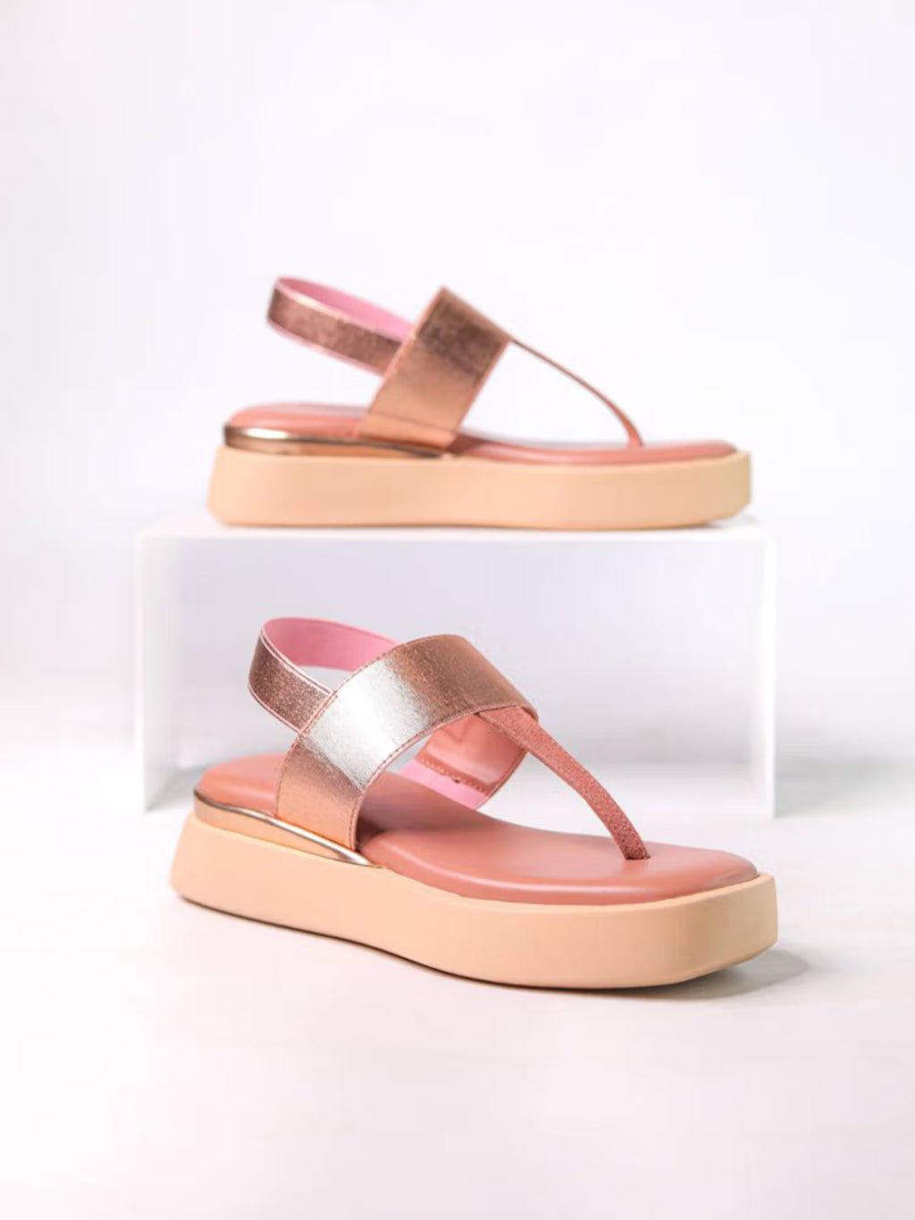 Pink Flatform Sandals