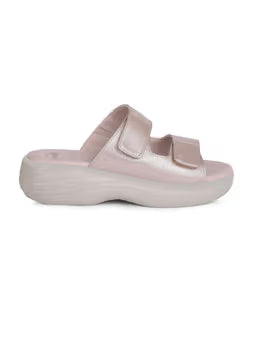 Womens Beige Slide Sandals