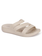Women Beige Three-Strap Platform Comfort Sandals