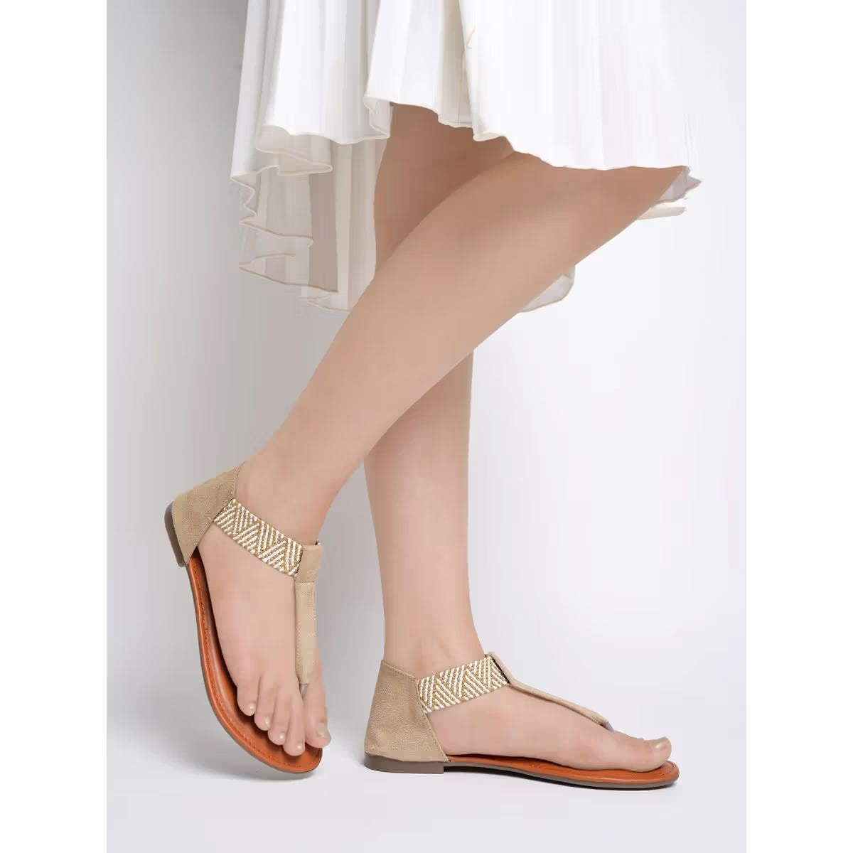 Women's Ethnic Style T-Strap Sandals