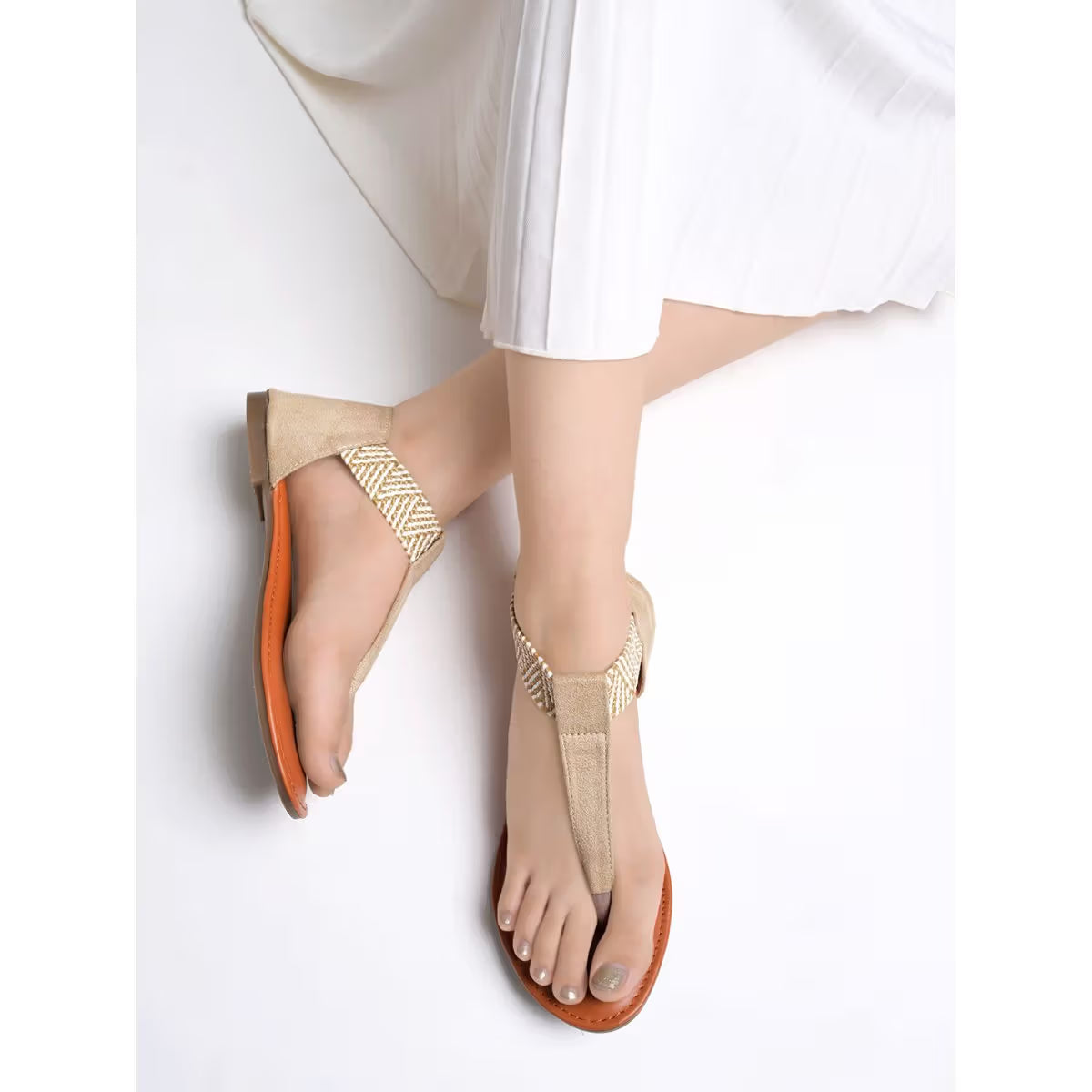 Women's Ethnic Style T-Strap Sandals