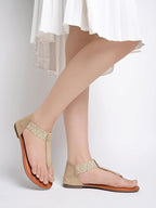 Women's Ethnic Style T-Strap Sandals
