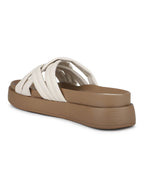 Women Cream Casual Sandals