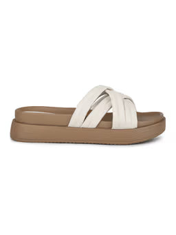 Women Cream Casual Sandals