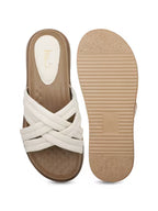 Women Cream Casual Sandals
