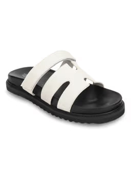 White Solid Sandals
