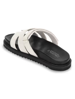White Solid Sandals
