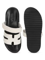 White Solid Sandals