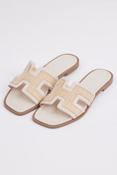 Cream Raffia Sandals