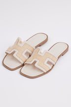 Cream Raffia Sandals