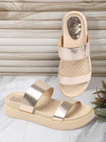 Gold Color Women Slip-On Comfort Sandals