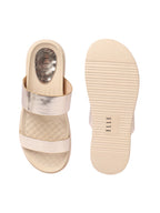 Gold Color Women Slip-On Comfort Sandals