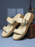 Women Beige Wedge Sandals