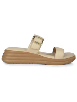 Women Beige Wedge Sandals