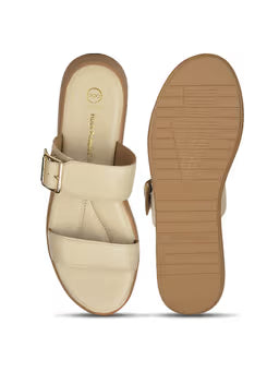 Women Beige Wedge Sandals