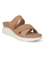 Women Casual Tan Slip-On Sandals