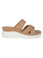 Women Casual Tan Slip-On Sandals