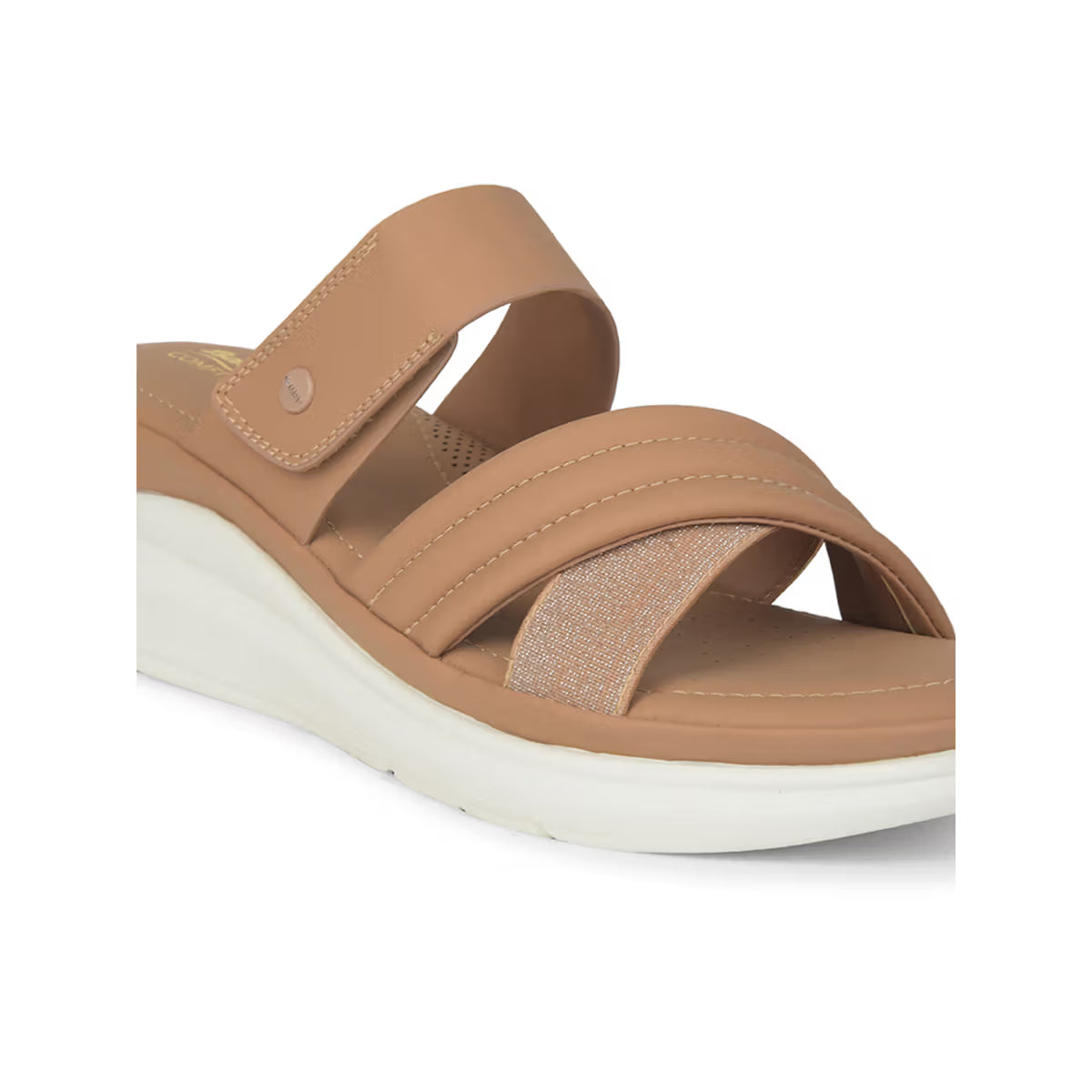 Women Casual Tan Slip-On Sandals
