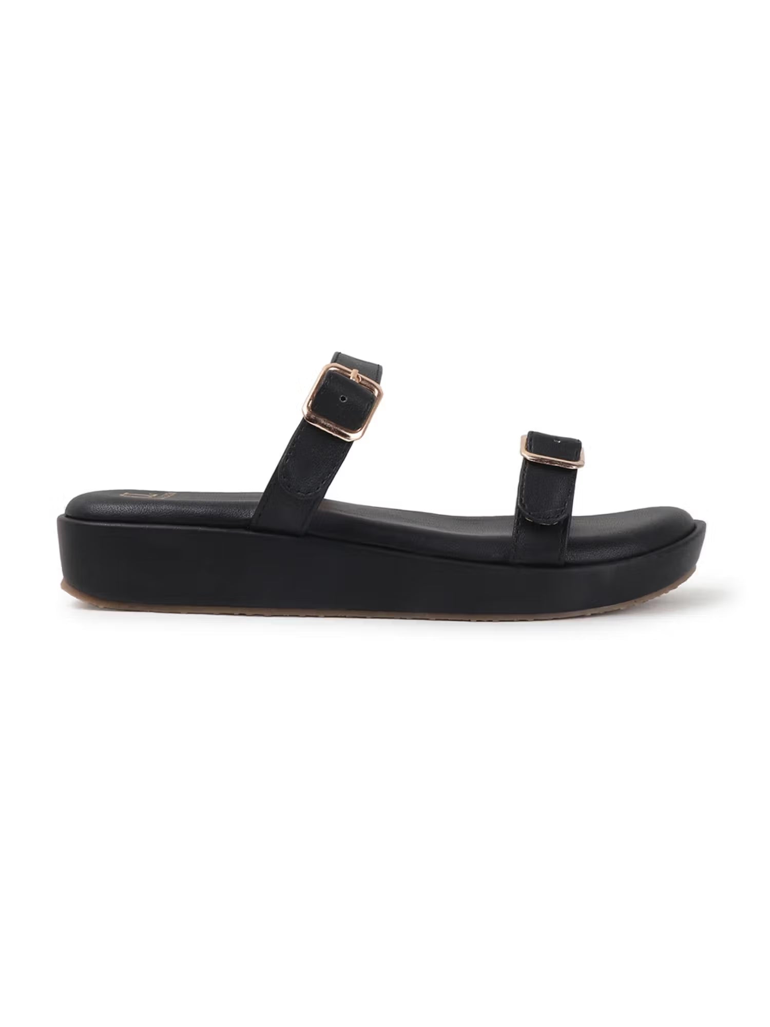 Women's Double-Strap Buckle Platform Sandals