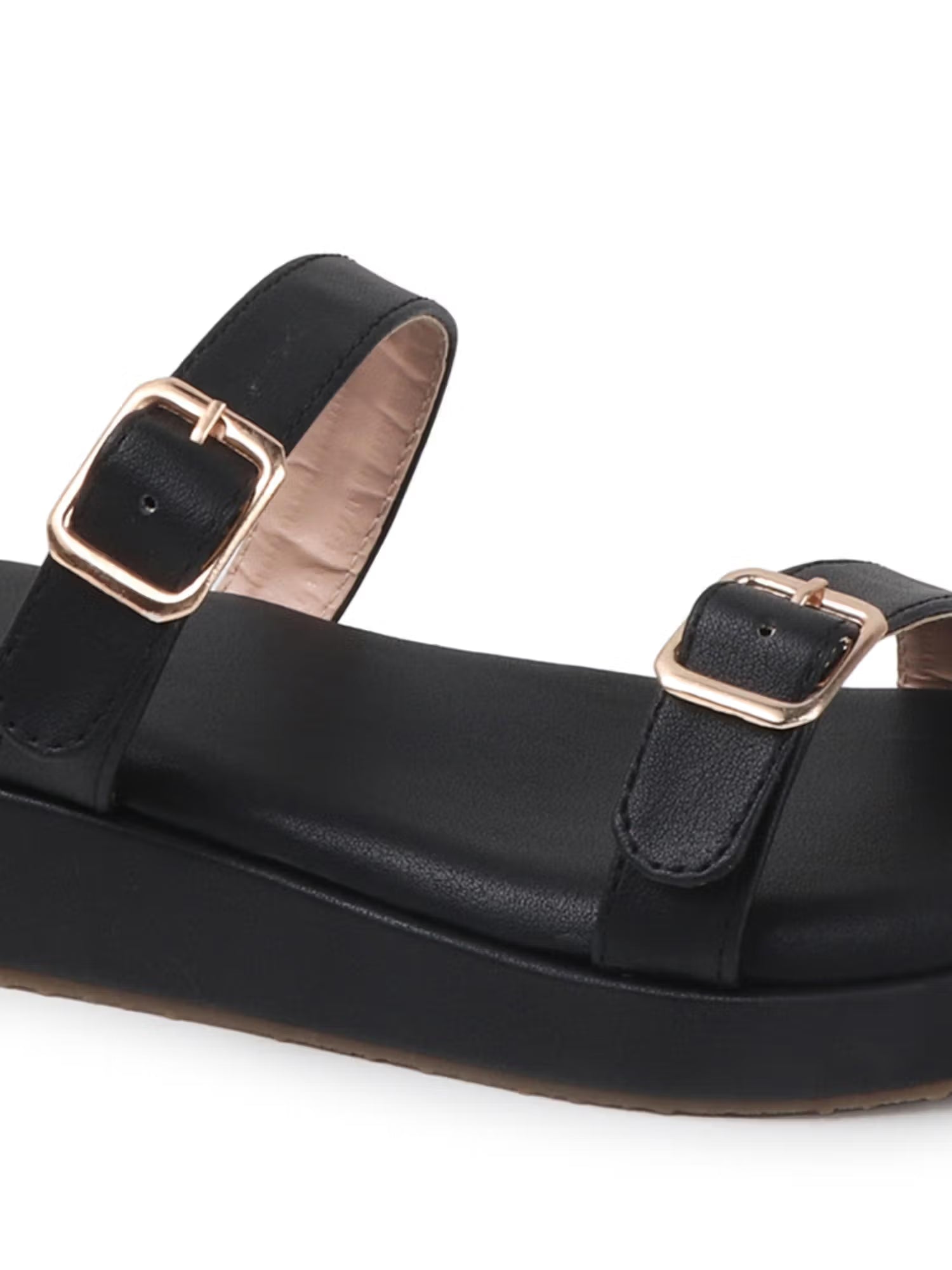 Women's Double-Strap Buckle Platform Sandals