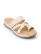 Women Slip On One Toe Sandal - Cream