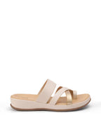 Women Slip On One Toe Sandals- Cream