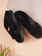 Women Black Open Casual Sandals