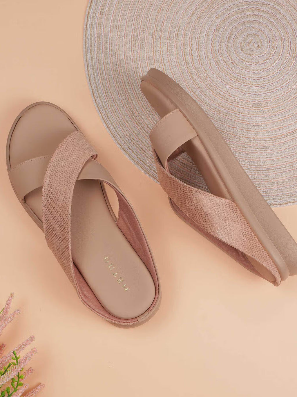 Women Peach Open Casual Sandals