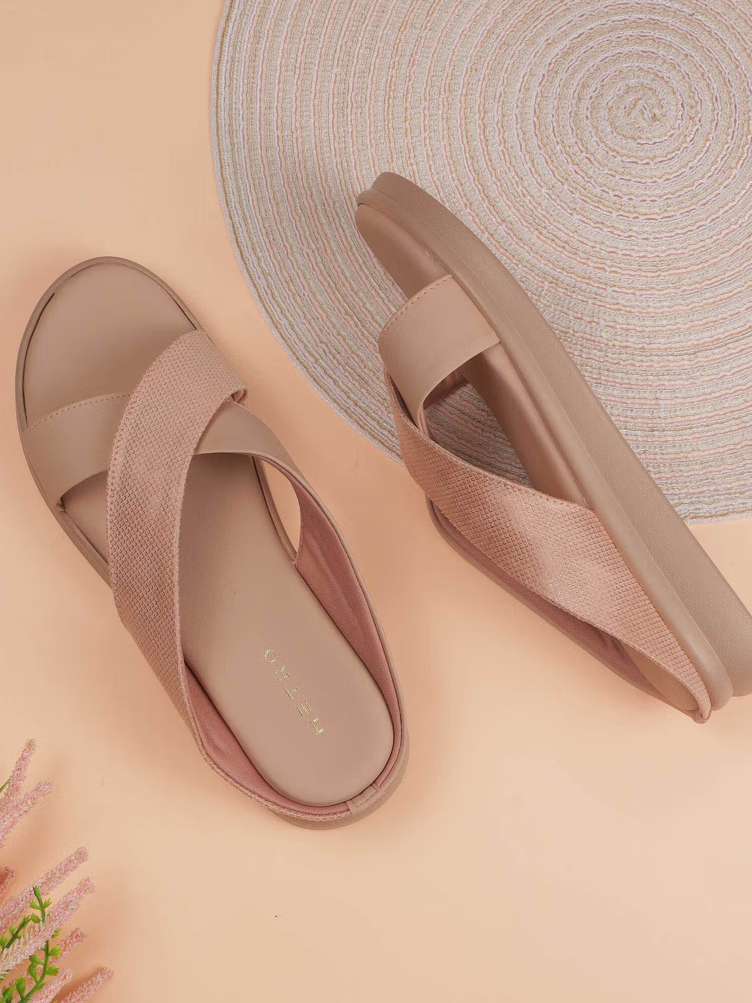 Women Peach Open Casual Sandals