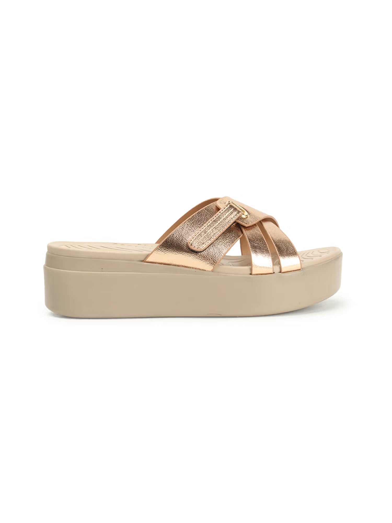 Rose Gold Solid Open Back Women Sandals